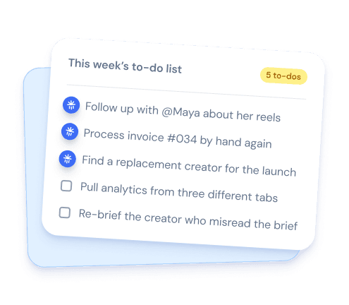 This week's to-do list